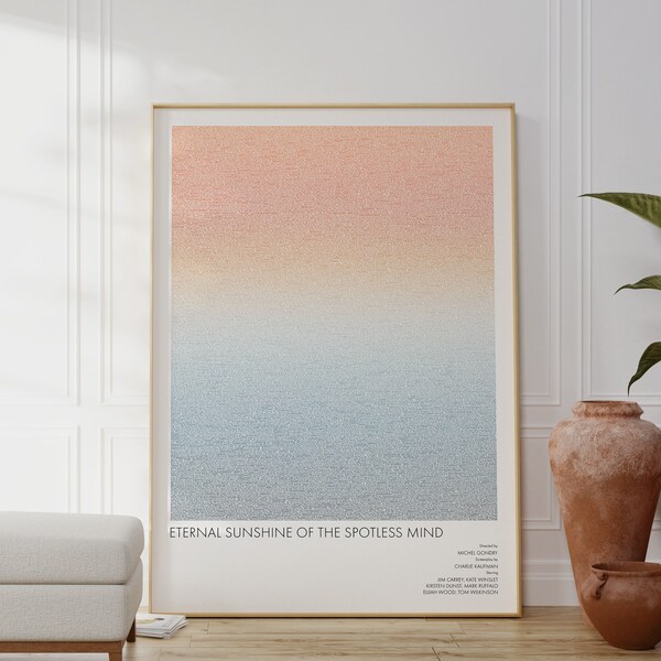 Eternal Sunshine of the Spotless Mind Movie Poster | Screenplay Art Print | Typographic | Colour Gradient | Minimalist Wall Decor