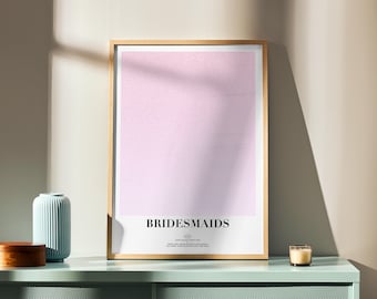 Bridesmaids Script Poster | Typographic Modern Wall Art - Classic -