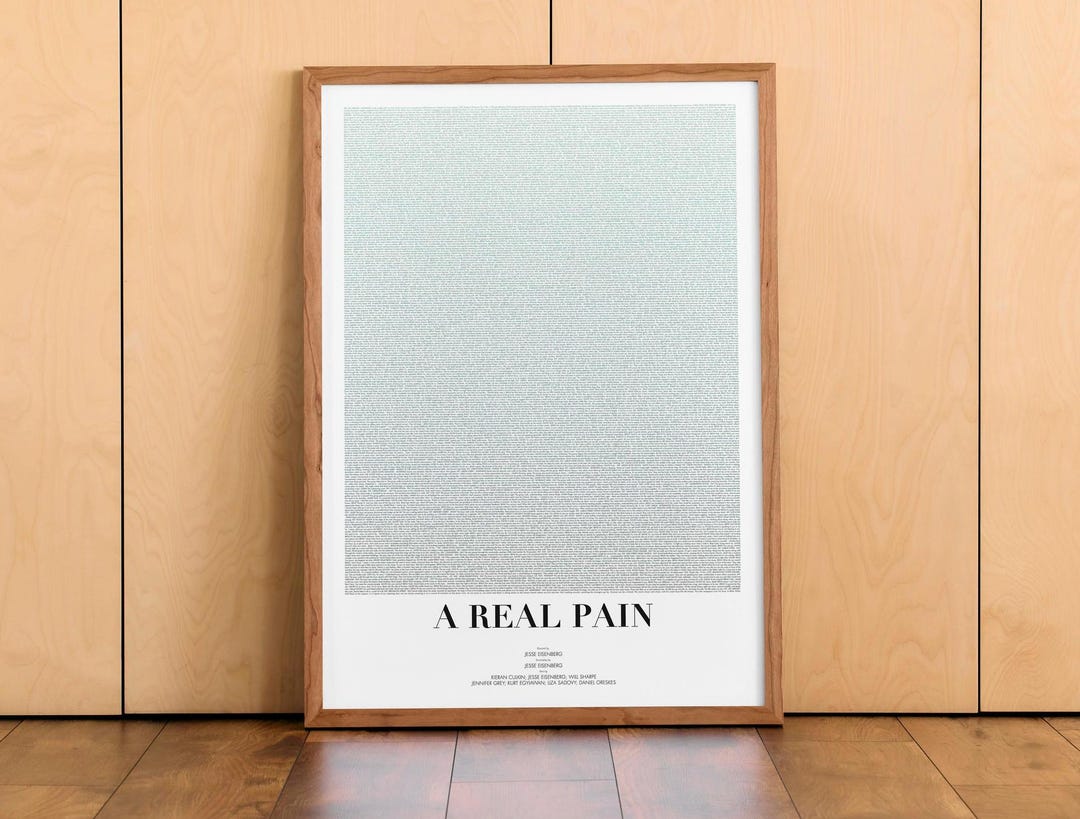 A Real Pain Script Movie Poster | Minimalist Home Decor | Minimalist ...