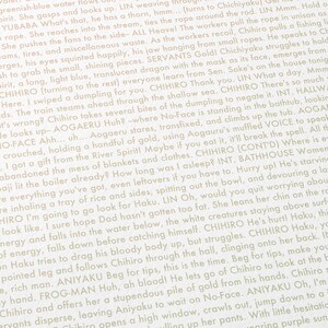 a repeating pattern of text that fills the entire frame, creating a visually dense and text-heavy composition.