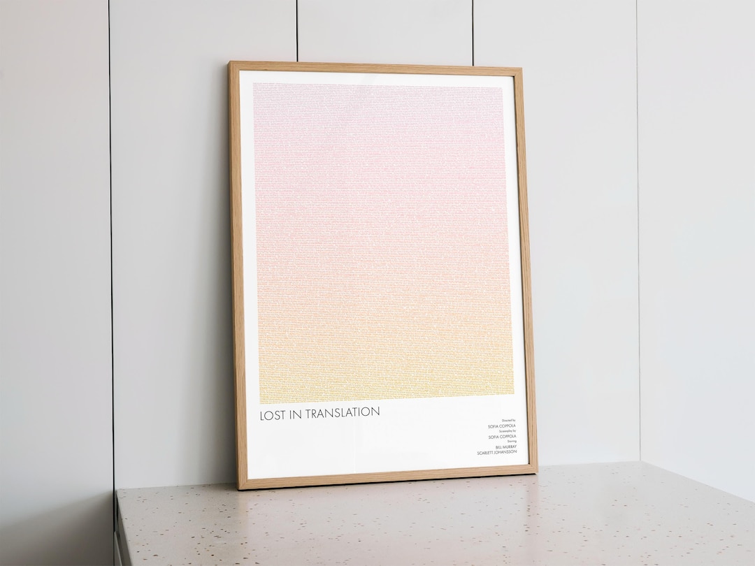Lost in Translation Script Poster Minimalist Indie Film Wall Art