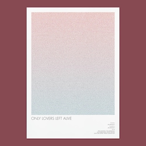 Nur Liebhaber links Alive Poster | Minimalistischer Vampir Film Kunstdruck mit voller Schrift für Fans