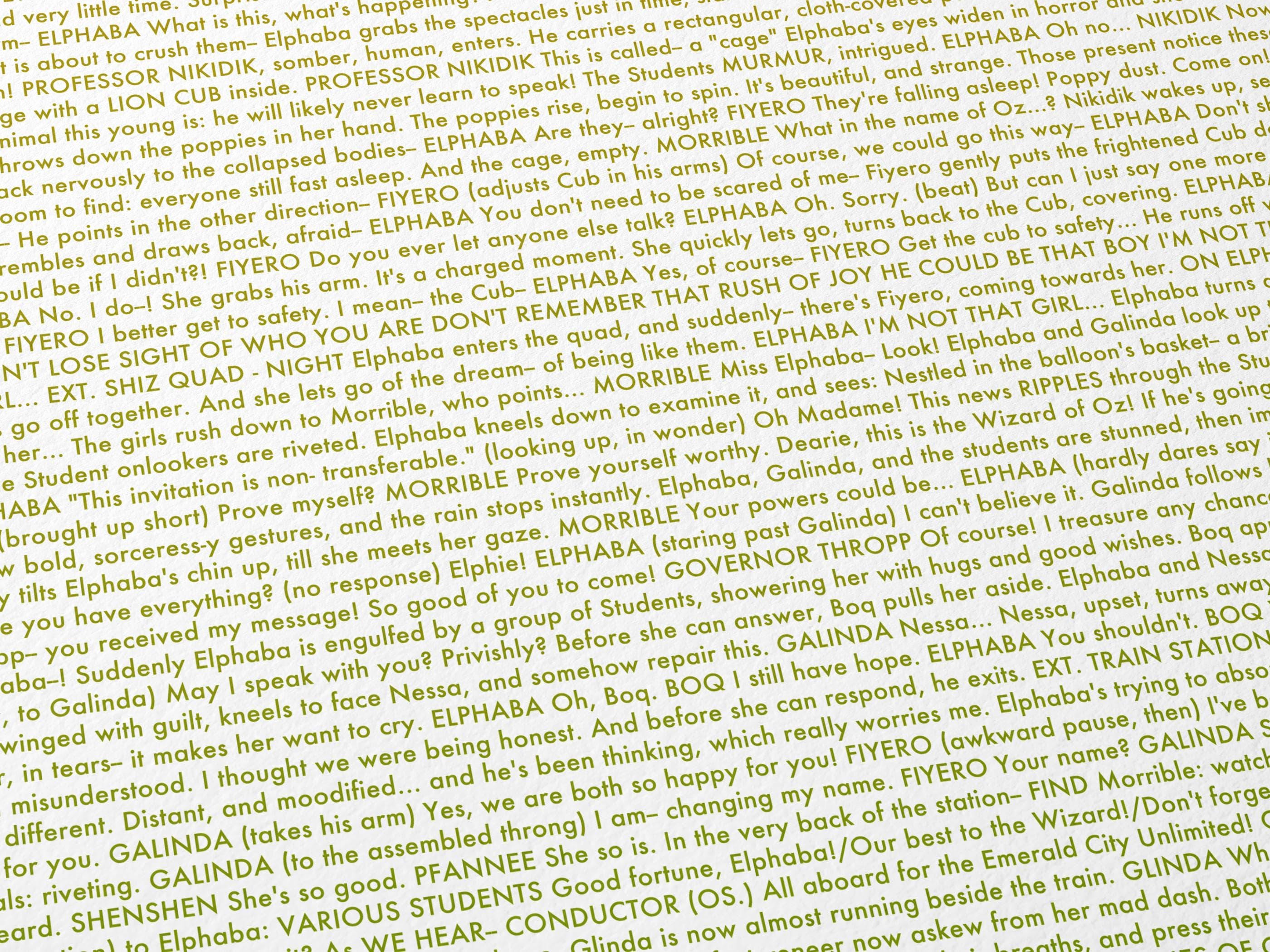 Wicked Script Poster | Jon M. Chu’s Magical Film Adaptation Screenplay ...