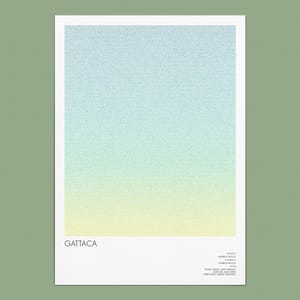 Gattaca Movie Poster | Screenplay Art Print | Typographic Colour Gradient | Minimalist Wall Decor