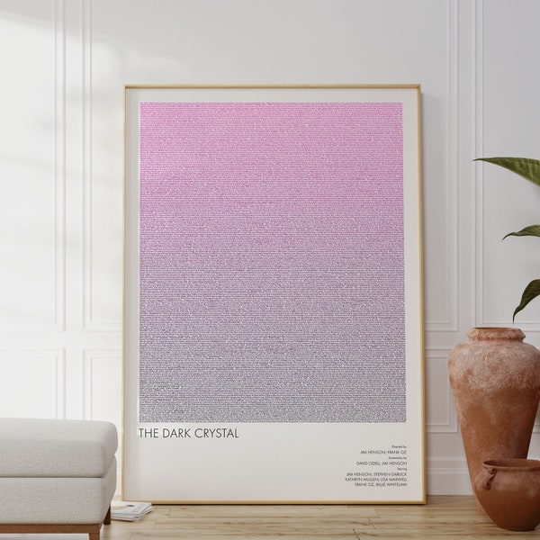 The Dark Crystal Movie Poster | Screenplay Art Print | Typographic | Colour Gradient | Minimalist Wall Decor