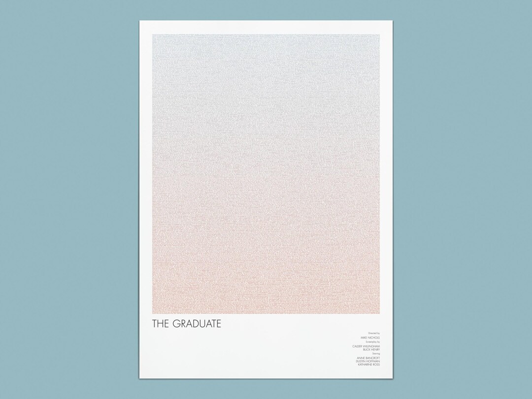 The Graduate Screenplay Movie Poster Typographic Art Print