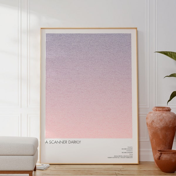 A Scanner Darkly Movie Poster | Screenplay Art Print | Typographic | Colour Gradient | Minimalist Wall Decor