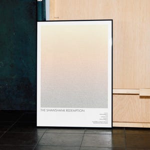 The Shawshank Redemption Script Movie Poster | Complete Screenplay Art Print | Minimalist Wall Art | Alternative 90s Film Poster