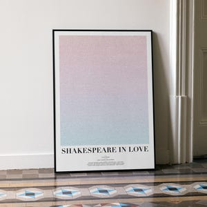 Shakespeare in Love Script Poster | Romantic Comedy-Drama Screenplay Art Print