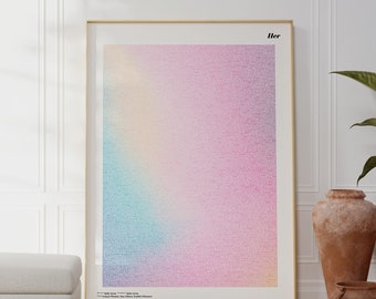 Spike Jonze's Her Movie Poster Print - Full Script in Color Gradient - MidCentury Inspired Art