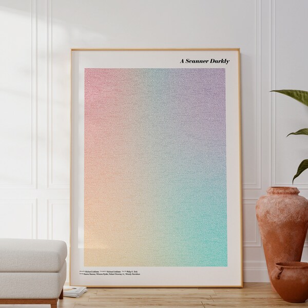 A Scanner Darkly Screenplay Movie Poster | Modern Art Print | Typographic | Colour Gradient | Wall Decor