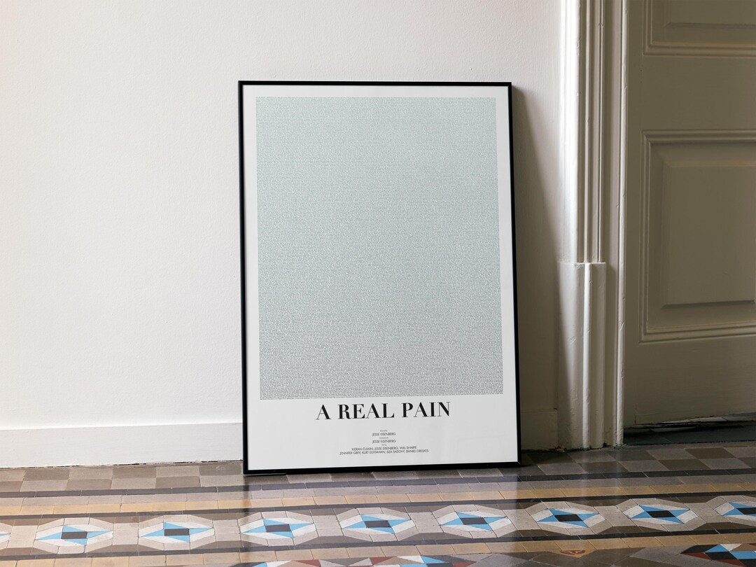 A Real Pain Script Poster | Contemporary Minimalist Film Poster - Etsy