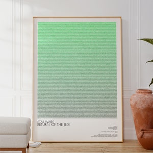 Return of the Jedi Script Poster | Sci-Fi Adventure Movie Wall Art for Home Decor