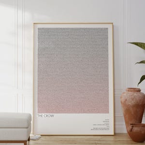 The Crow Script Poster | Alex Proyas Cult Film Wall Art