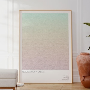 Requiem für ein traumhaftes Drehbuch Poster | Typografischer Kunstdruck | Farbverlauf | Minimalistische Wanddekoration