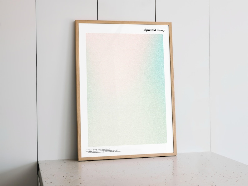 a framed poster with a gradient background, which appears to be a minimalist design.