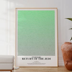 Poster Return of the Jedi-scenarioscenario: minimalistische Star Wars-muurkunst