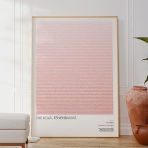 The Royal Tenenbaums Screenplay Movie Poster | Typographic Art Print | Colour Gradient | Minimalist Wall Decor