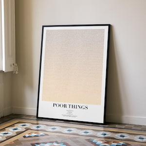Poor Things Script Poster | Preisgekrönter Yorgos Lanthimos Wandkunst