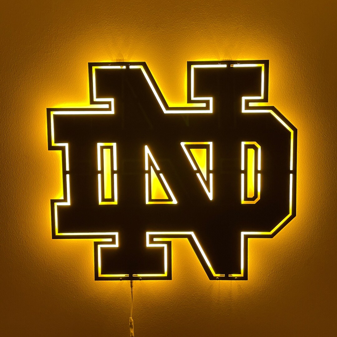 Custom Notre Dame Led Neon Light Signfighting Irish Garage Etsy