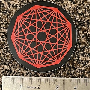 Nonagon Infinity Sticker.  ~4&quot; Diameter. Vinyl.  King Gizzard and the Lizard Wizard.