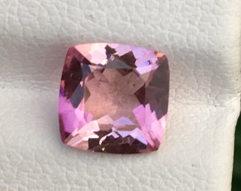 Beautiful pink tourmaline cushion faceted gemstone 1.40 carat 7X7X4  mm