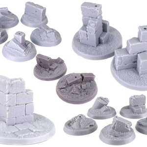 Stone Ruins Flying Base (Verschiedene Größen) - Flying Stand Runde Resin Bases 60 mm 50 mm 40 mm 32 mm