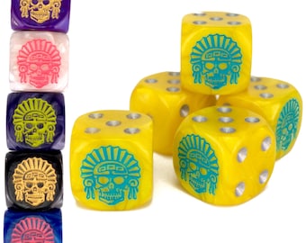 Juego de dados de calavera azteca - Dados de mentiroso hechos a mano, Perudo, Bluff