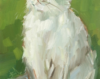 Katze Ölgemälde, glückliche Katze Malerei, originale Katze Ölgemälde, glückliche Katze Gemälde