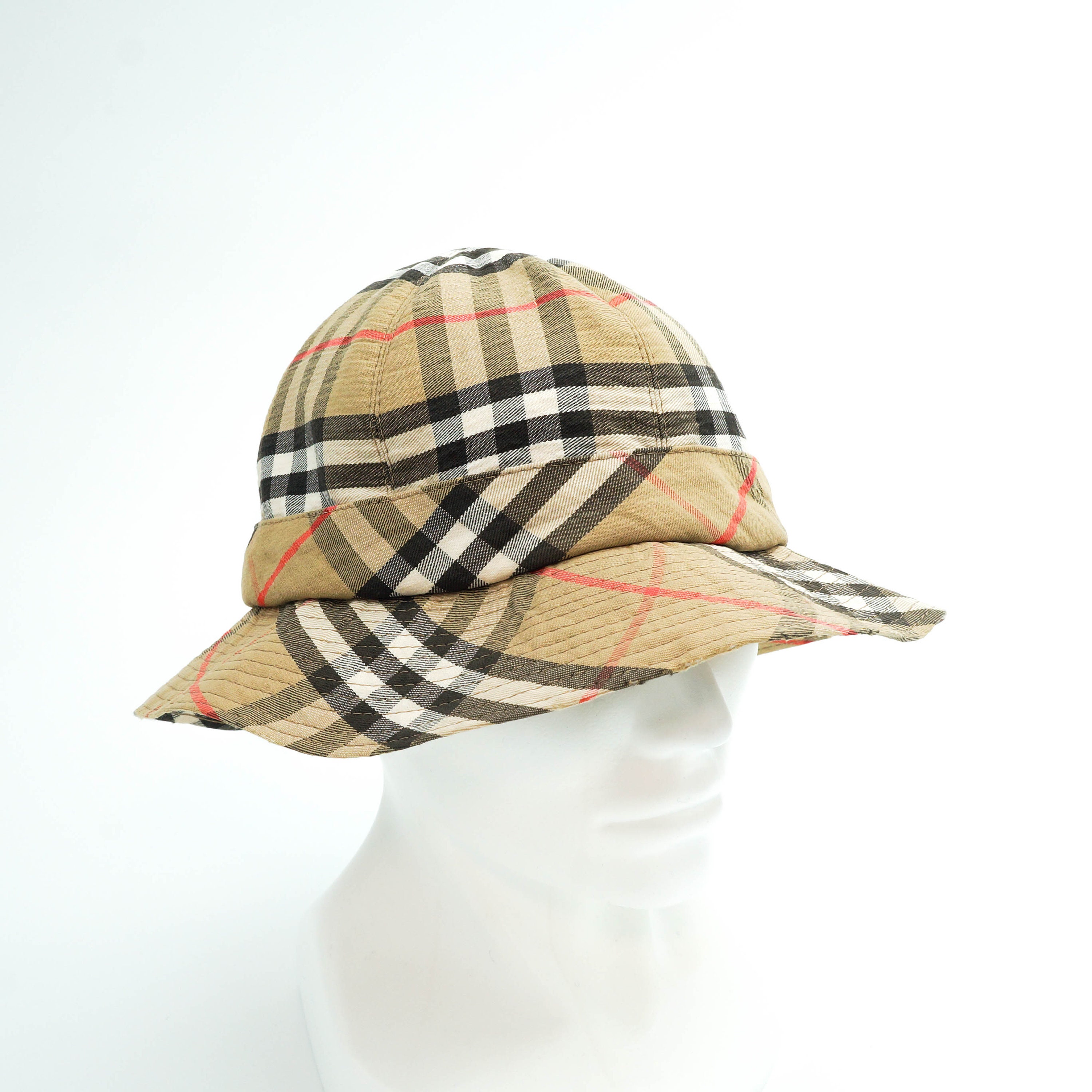Burberry Vintage Bucket Hat Check Cotton - Etsy