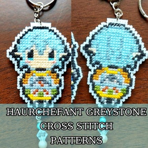 FFXIV Haurchefant Greystone Cross Stitch Pattern Fortemps Double Side Pattern DIY keychain tutorial