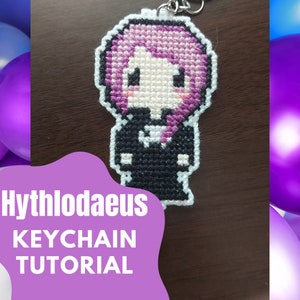 FFXIV Hythlodaeus Cross Stitch Pattern Double Side Pattern Amaurot DIY keychain tutorial