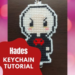 FFXIV Hades Cross Stitch Pattern Double Side Pattern Amaurot Emet-Selch DIY keychain tutorial
