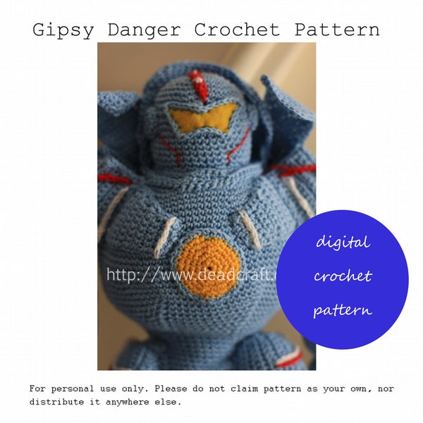 Pacific Rim Gipsy Danger Amigurumi Crochet Pattern Digital Jaeger Kaiju