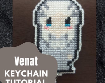 FFXIV Venat Kreuzstich Muster Doppelseitiges Muster Amaurot DIY Schlüsselanhänger Tutorial