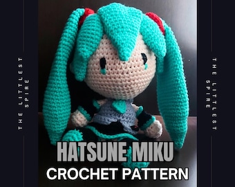 Hatsune Miku Vocaloid Amigurumi Crochet Plush Pattern Digital File