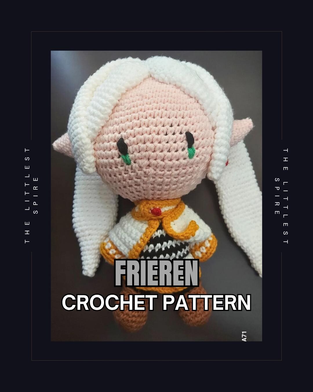 Frieren Amigurumi Crochet Plush Pattern Elf Anime Doll Digital