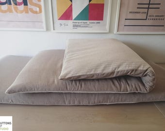 COTTON SOFA TOPPER, Zipper Cover Case & Insert, Herringbone Skandinavian Minimal Window Seat Cushion, Pet Protection Washable Slipcovers