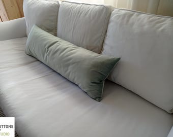 VELVET PILLOW CASE, Teal Oversized Body Pillow Cover, Extra Long Bed Pillow, Throw Cushion Zip Case, Made to Order Lumbar Pillow Cover