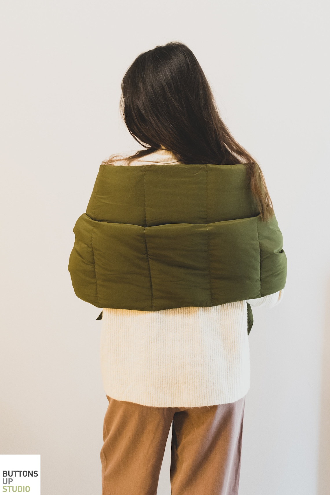 shawl puffer jacket