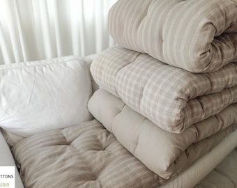 Sofa Auflage aus Leinen – Minimal, Natürlich & Skandinavischer Stil – Handgefertigt in Griechenland, Maßgeschneiderte Größen verfügbar