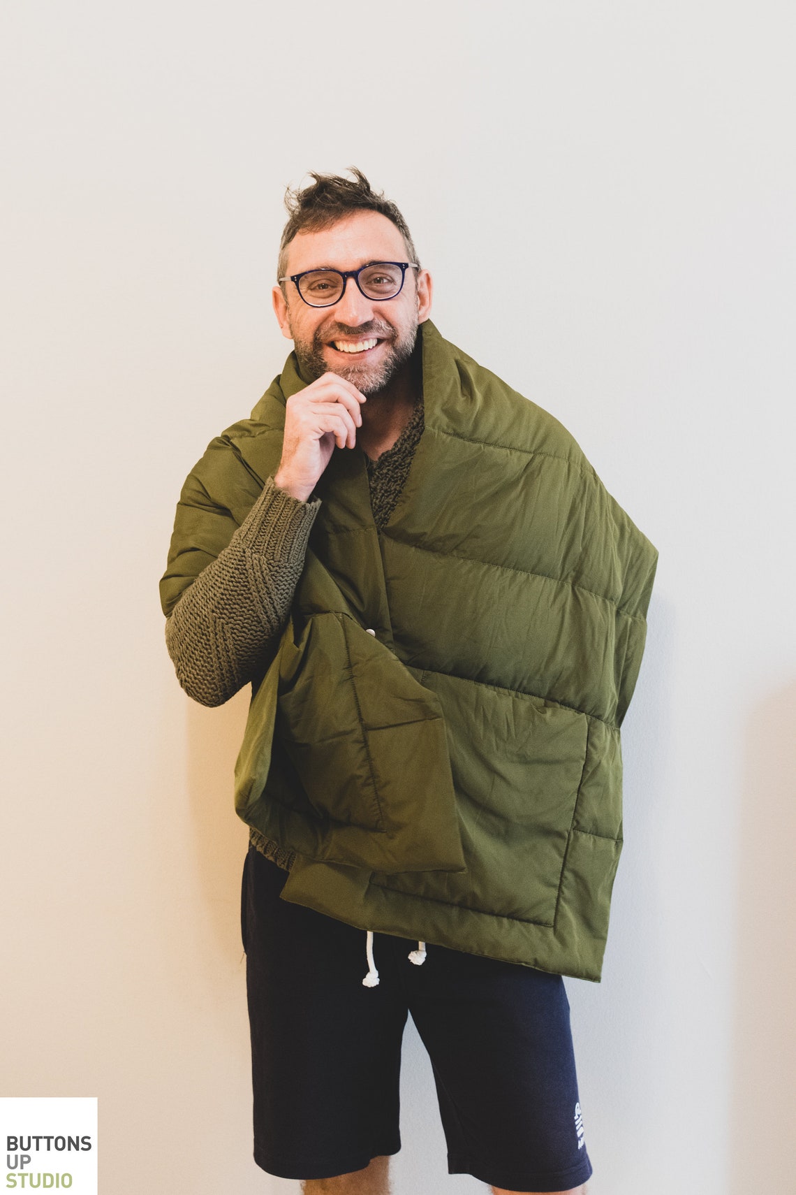 shawl puffer jacket
