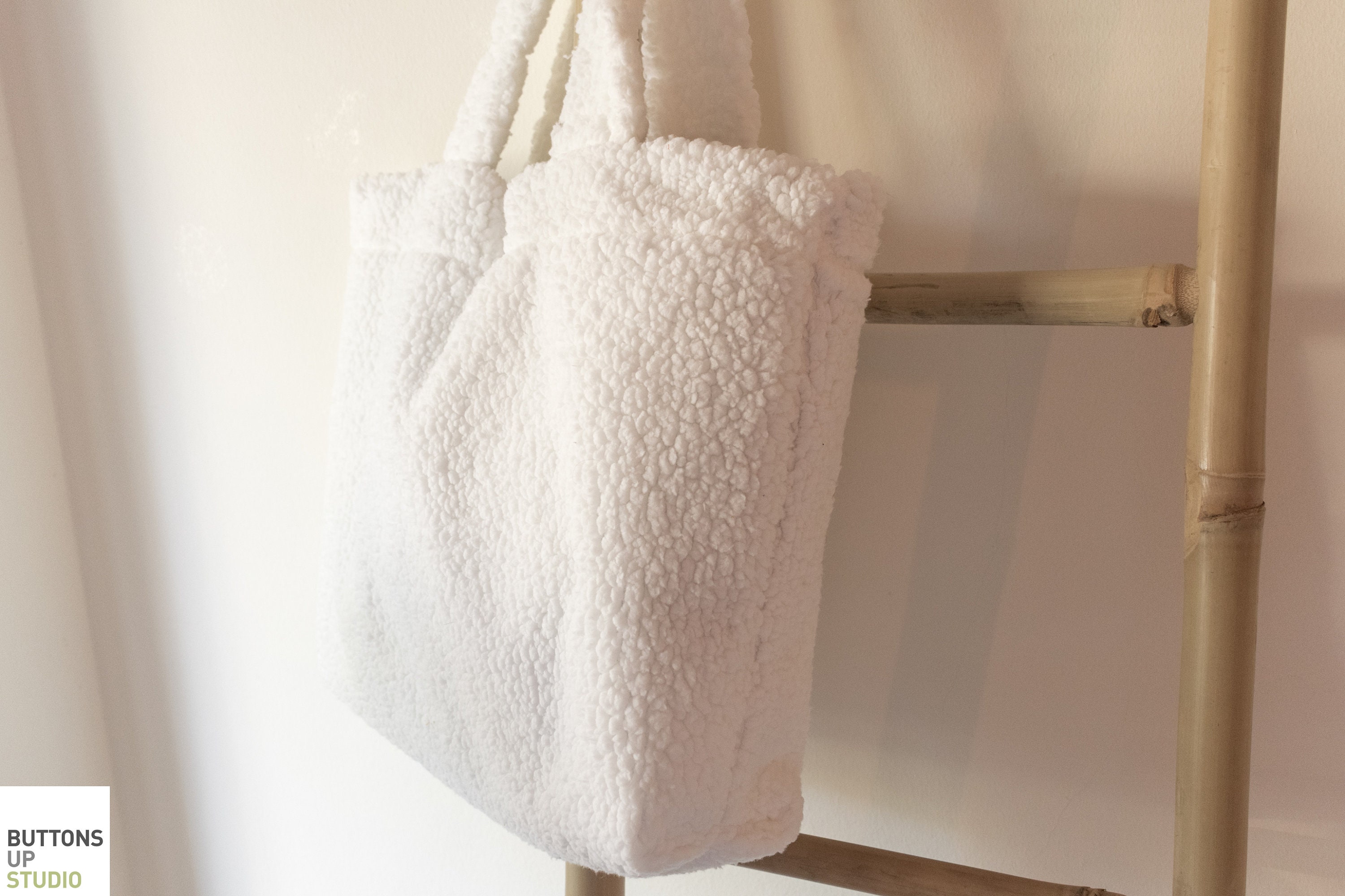 Oversized Padded White Tote Bag