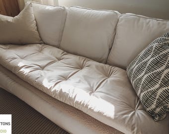 VELVET SOFA TOPPER Mat, Tufted Custom Size Couch Pad, Reading Nook Cushion, Customisable Furniture Protection For Pets, Washable Couch Cove