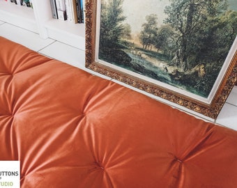 VELVET SOFA TOPPERS in Custom Sizes, Tufted Couch Pad, Futon Mattress, Furniture Protection Mat For Pets, Washable Couch Slipcovers