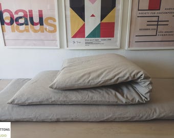 SOFA TOPPER, Skandinavian Minimal Cushion in Neutral Earthy Colors, Linen Cushion with Zipped Cover & Insert, Couch Pet Protection Mat