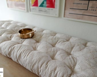 SOFA TOPPER, Cotton Pet Mat, Couch Protector, Slipcovers Custom Size & Washable, Window Seat Cushion, Futon mattress for Sectional, L Shape