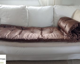 VELVET SOFA TOPPER, Couch Pad, Earthy Tones Tufted Cushion, Custom Sizes Available, Sofa Protection Mats For Pets, Washable Slipcovers