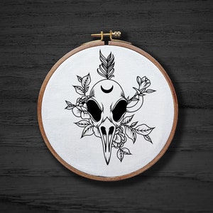Plague Doctor Skull Hand Embroidery Pattern , Animal Skeleton Hand Embroidery Pattern , Goth Halloween Embrodiery DIGITAL Pattern PDF