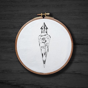 Rose Potion Hand Embroidery Pattern , Witchy Flower Hand Embroidery Pattern , Magic Love Bottle Embrodiery DIGITAL Pattern PDF